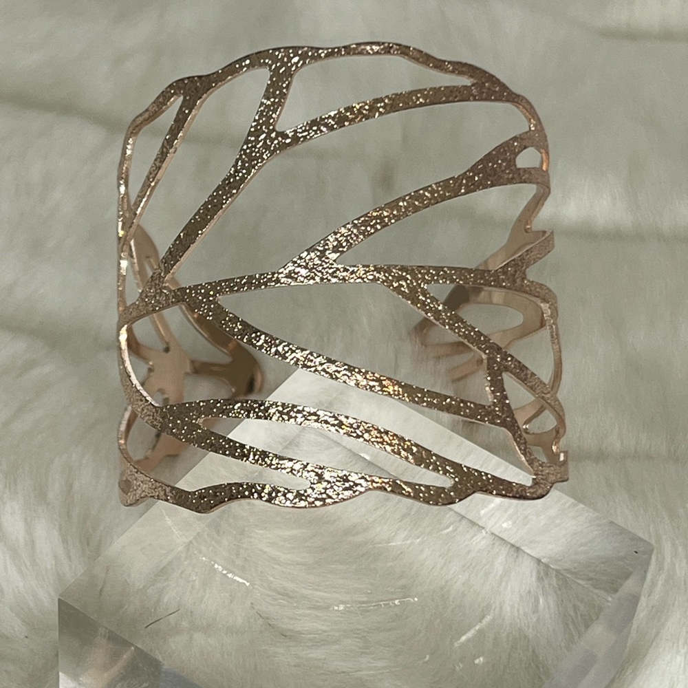 Gold Leaf Cutout Cuff Bracelet